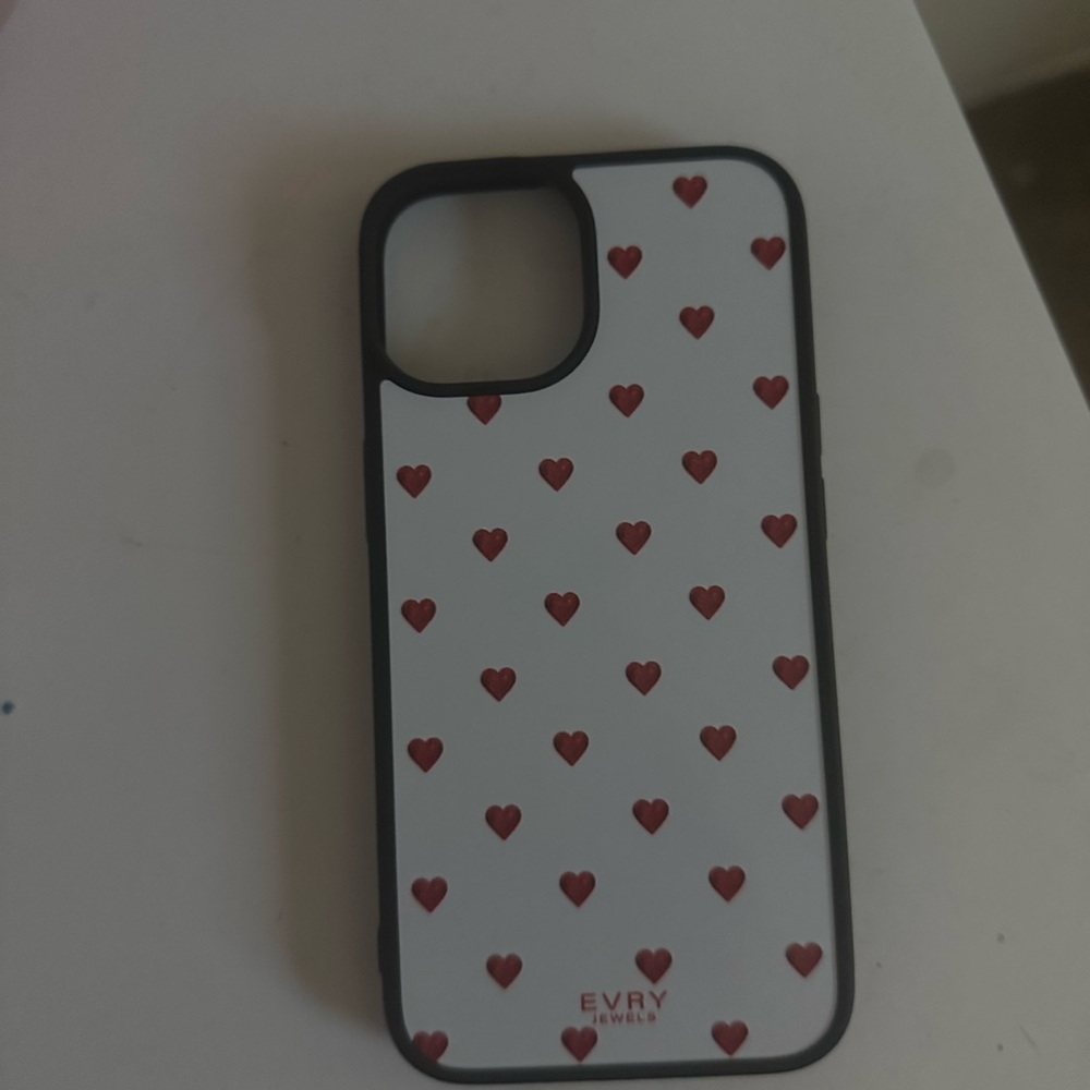 White and Red Heart Phone Case